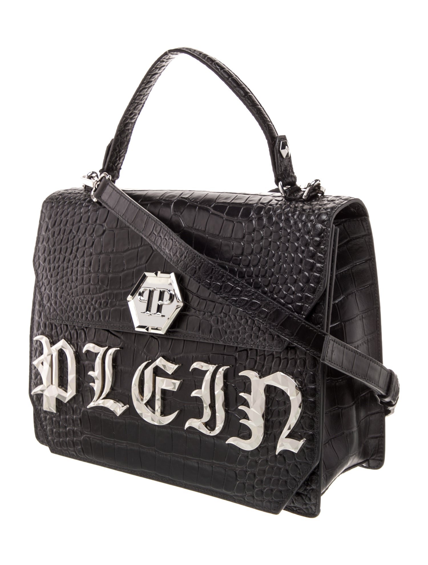 Philipp Plein Leather Top Handle Bag