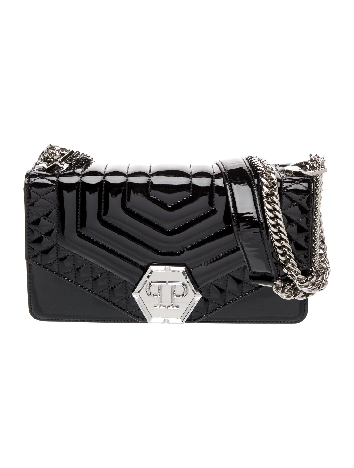 Philipp Plein Patent Leather Shoulder Bag