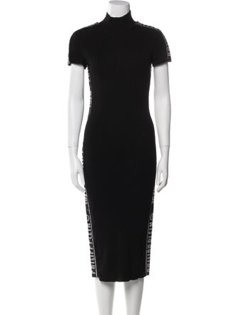 Philipp Plein Wool Midi Length Dress