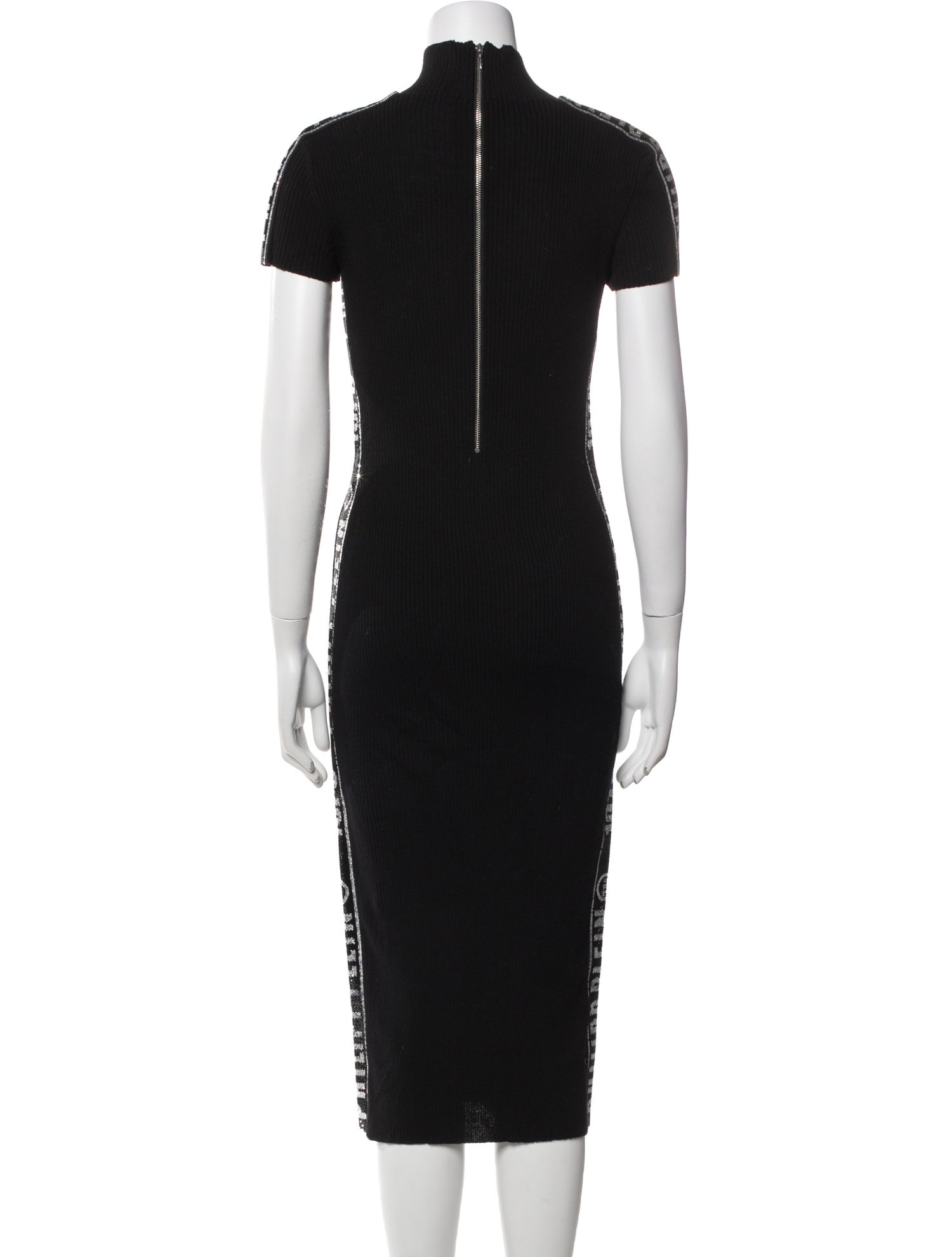 Philipp Plein Wool Midi Length Dress