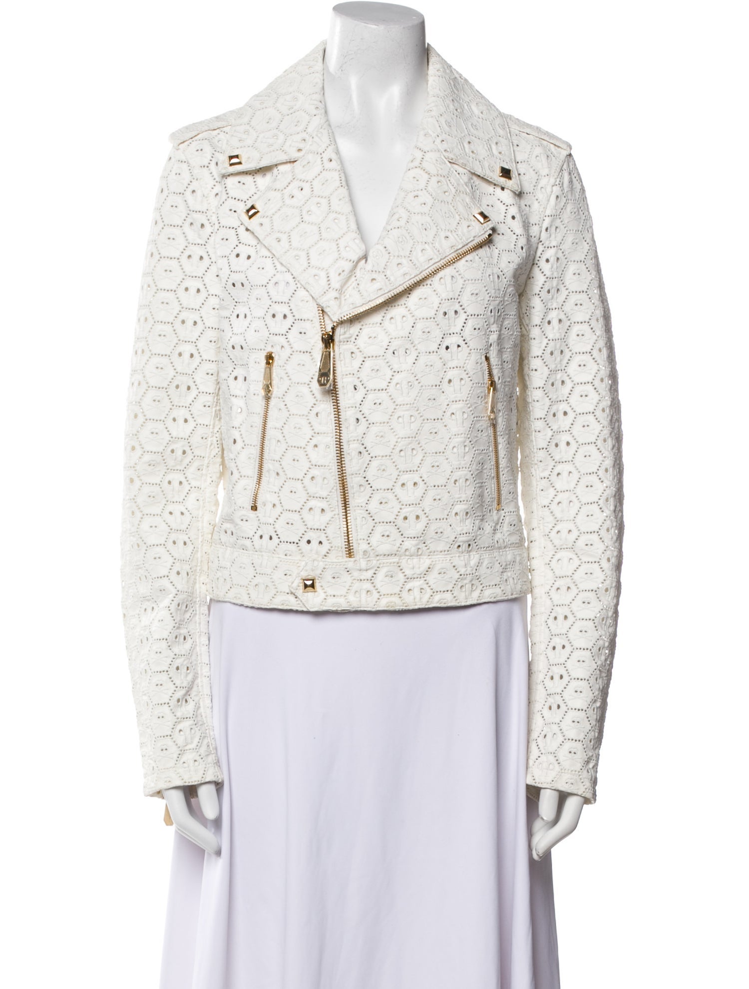 Philipp Plein Tweed Pattern Biker Jacket w/ Tags