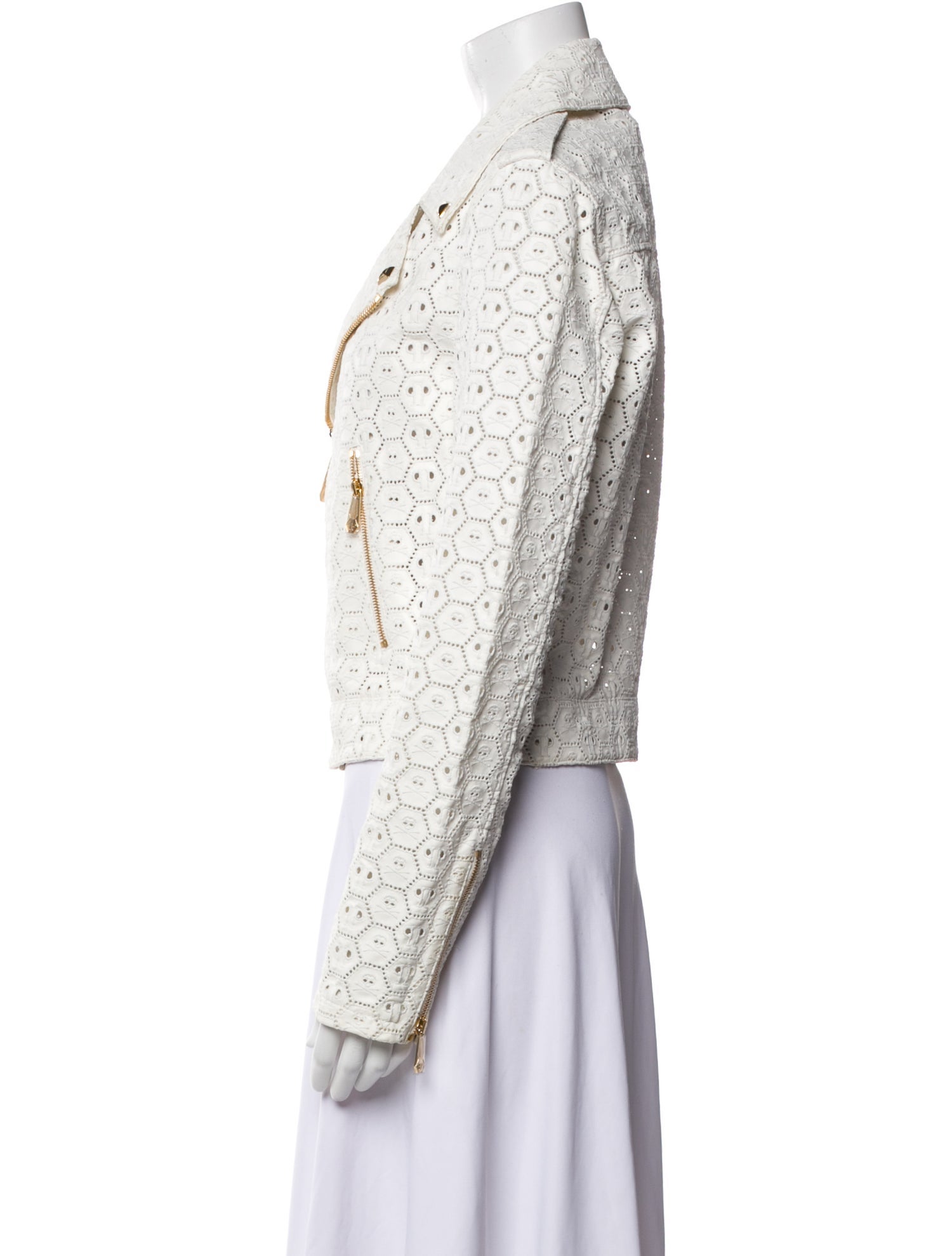 Philipp Plein Tweed Pattern Biker Jacket w/ Tags