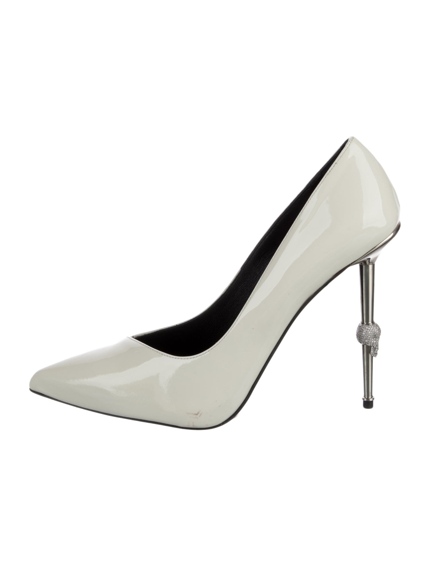 Philipp Plein Patent Leather Crystal Embellishments Pumps