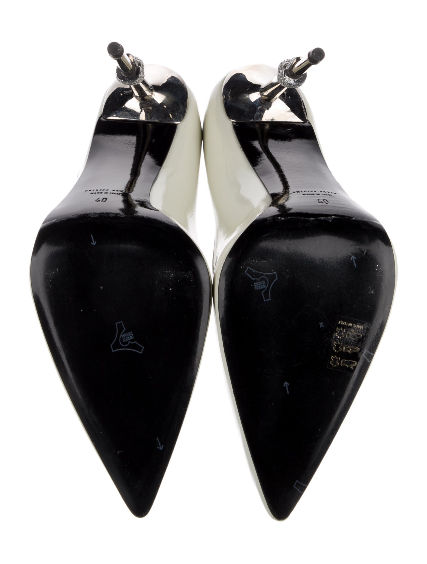 Philipp Plein Patent Leather Crystal Embellishments Pumps