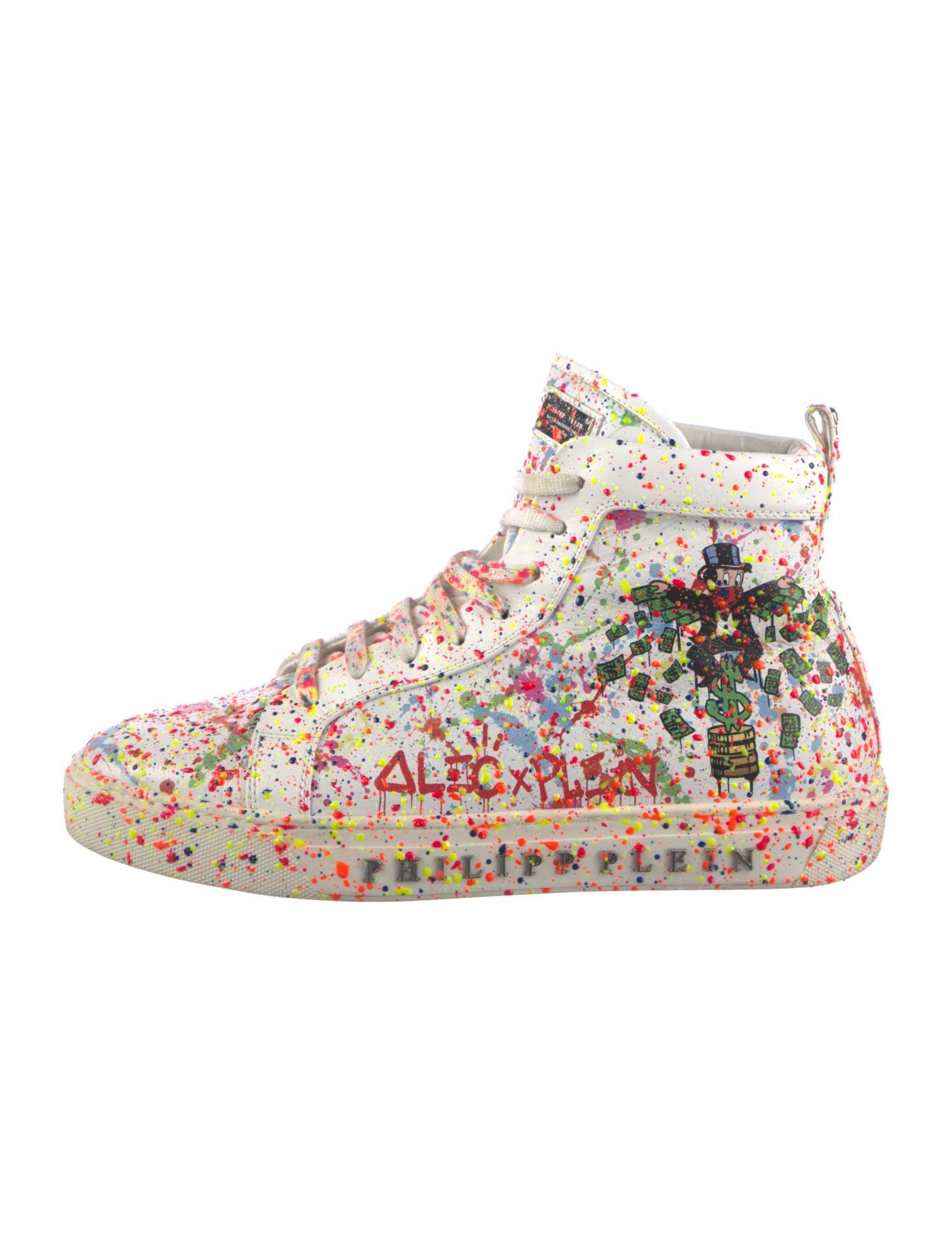 Philipp Plein Leather Printed Sneakers