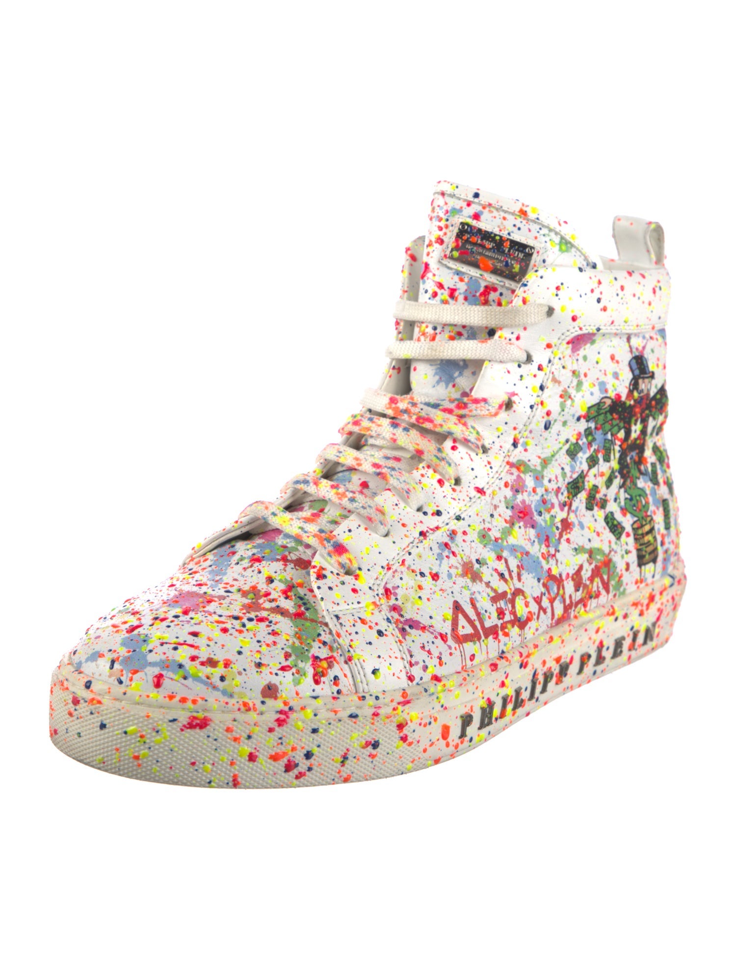 Philipp Plein Leather Printed Sneakers