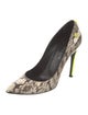 Philipp Plein Leather Animal Print Slingback Pumps