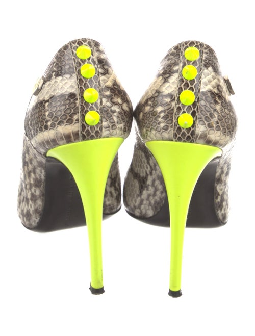 Philipp Plein Leather Animal Print Slingback Pumps