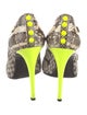 Philipp Plein Leather Animal Print Slingback Pumps