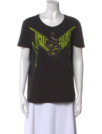 Philipp Plein Graphic Print Scoop Neck T-Shirt
