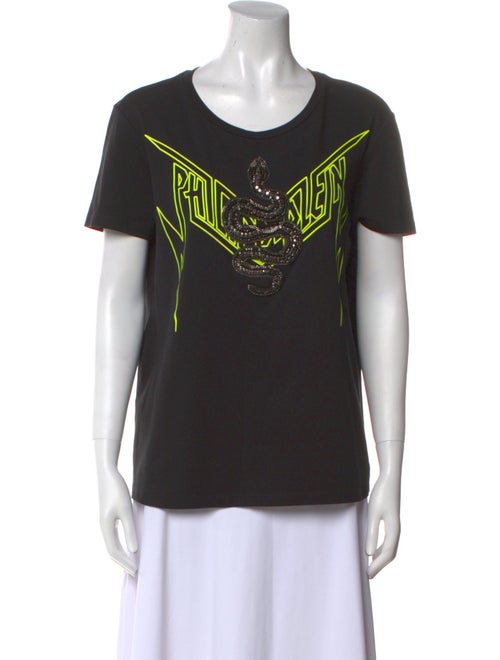 Philipp Plein Graphic Print Scoop Neck T-Shirt