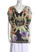 Philipp Plein Printed Cowl Neck Tunic