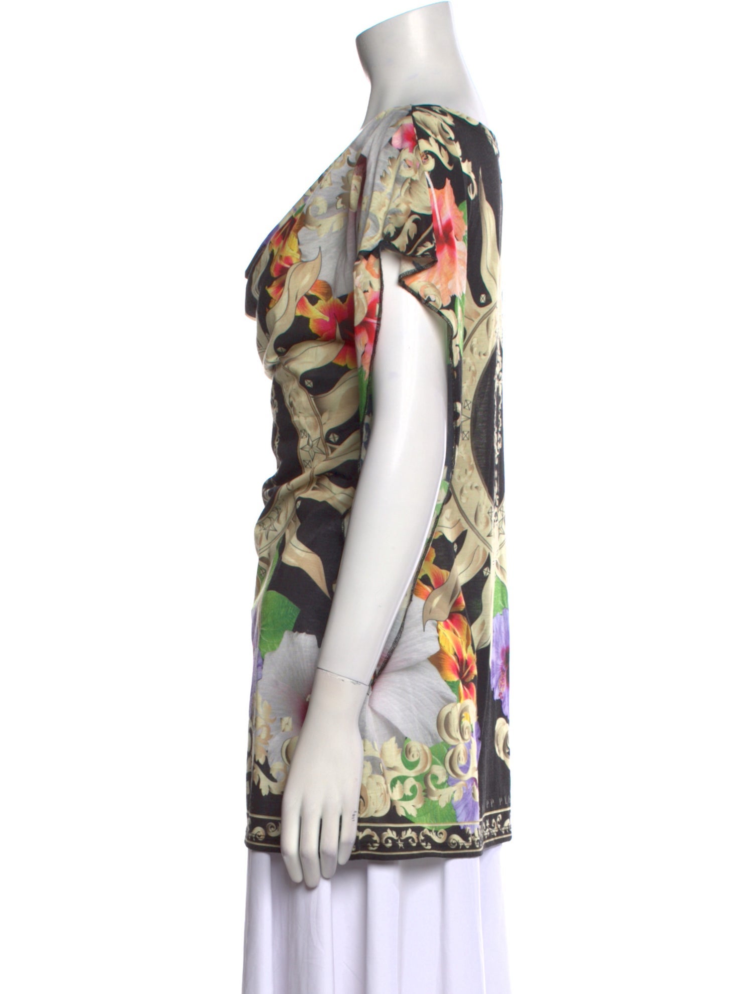 Philipp Plein Printed Cowl Neck Tunic