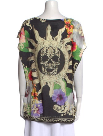 Philipp Plein Printed Cowl Neck Tunic