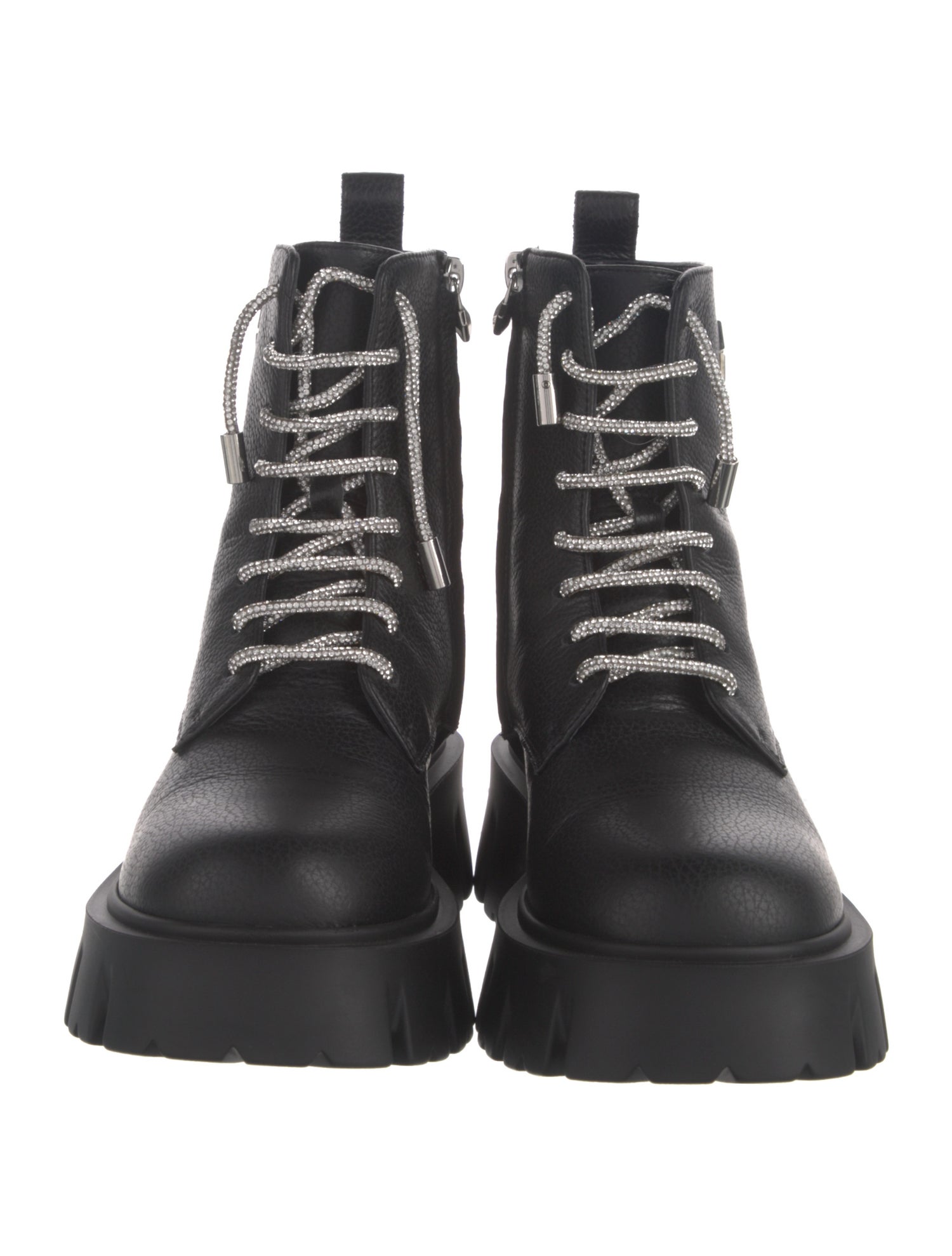 Philipp Plein Leather Combat Boots