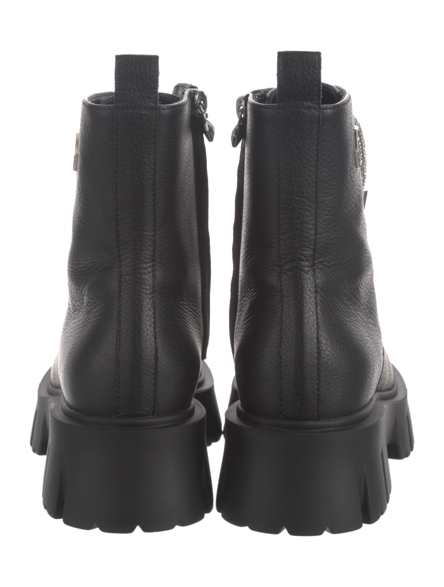 Philipp Plein Leather Combat Boots