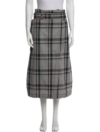 Philipp Plein Plaid Print Midi Length Skirt