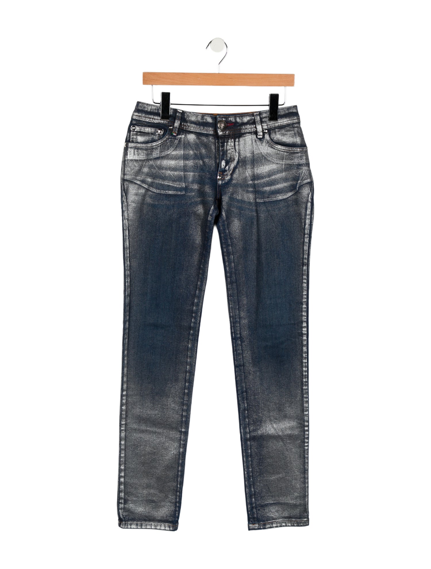 Philipp Plein Low-Rise Straight Leg Jeans