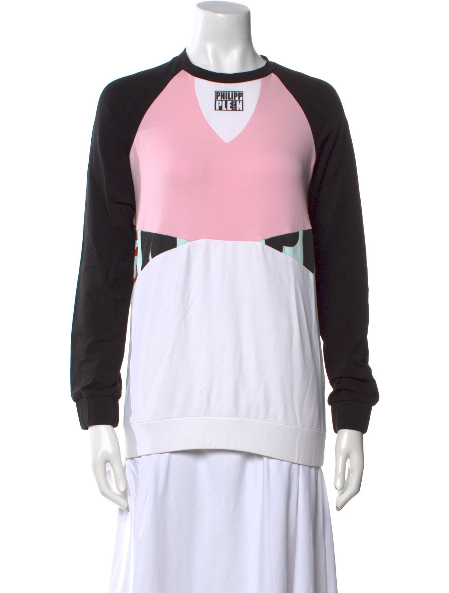 Philipp Plein Colorblock Pattern Crew Neck Sweatshirt