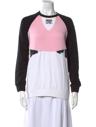 Philipp Plein Colorblock Pattern Crew Neck Sweatshirt