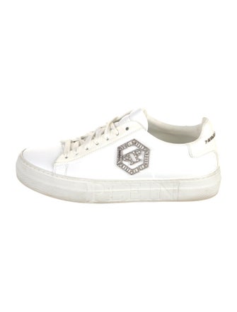 Philipp Plein Leather Studded Accents Sneakers
