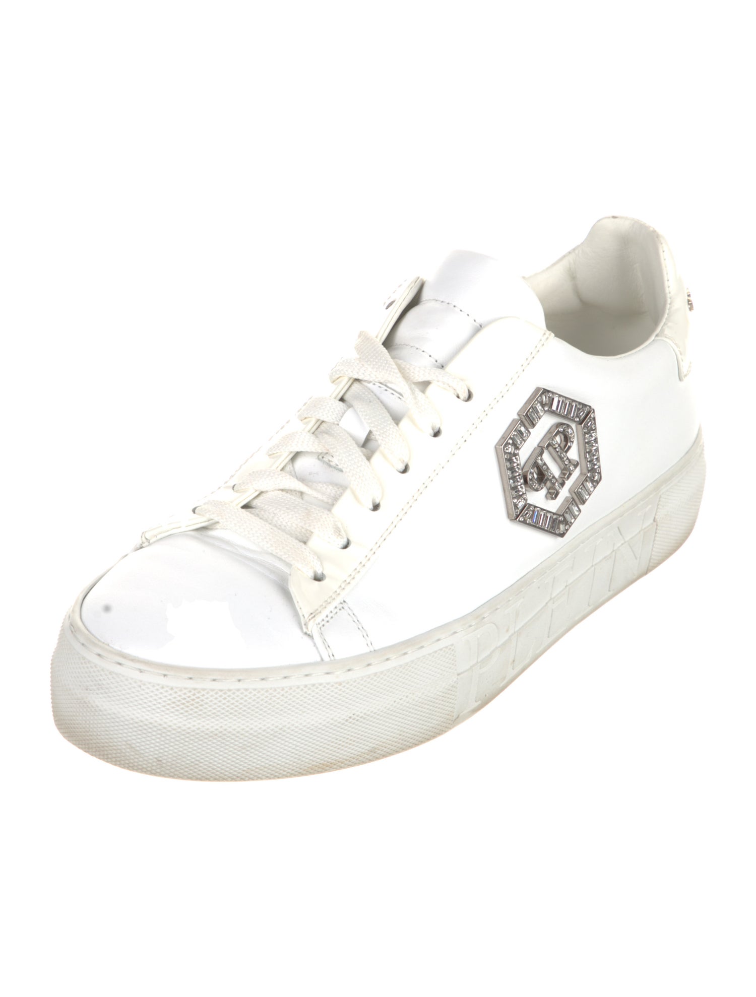Philipp Plein Leather Studded Accents Sneakers