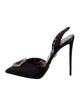 Philipp Plein Satin Crystal Embellishments Slingback Pumps