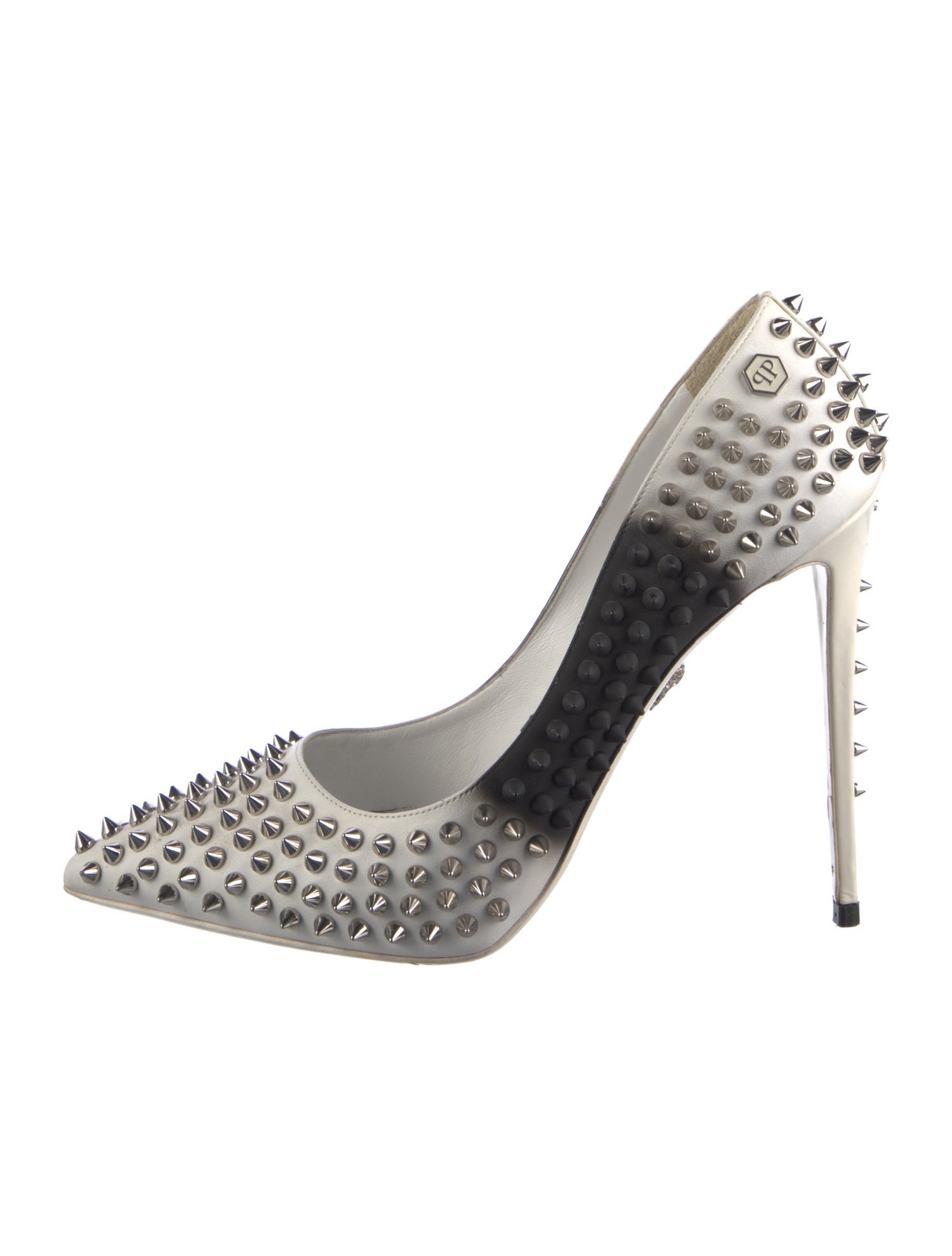 Philipp Plein Leather Studded Accents Pumps