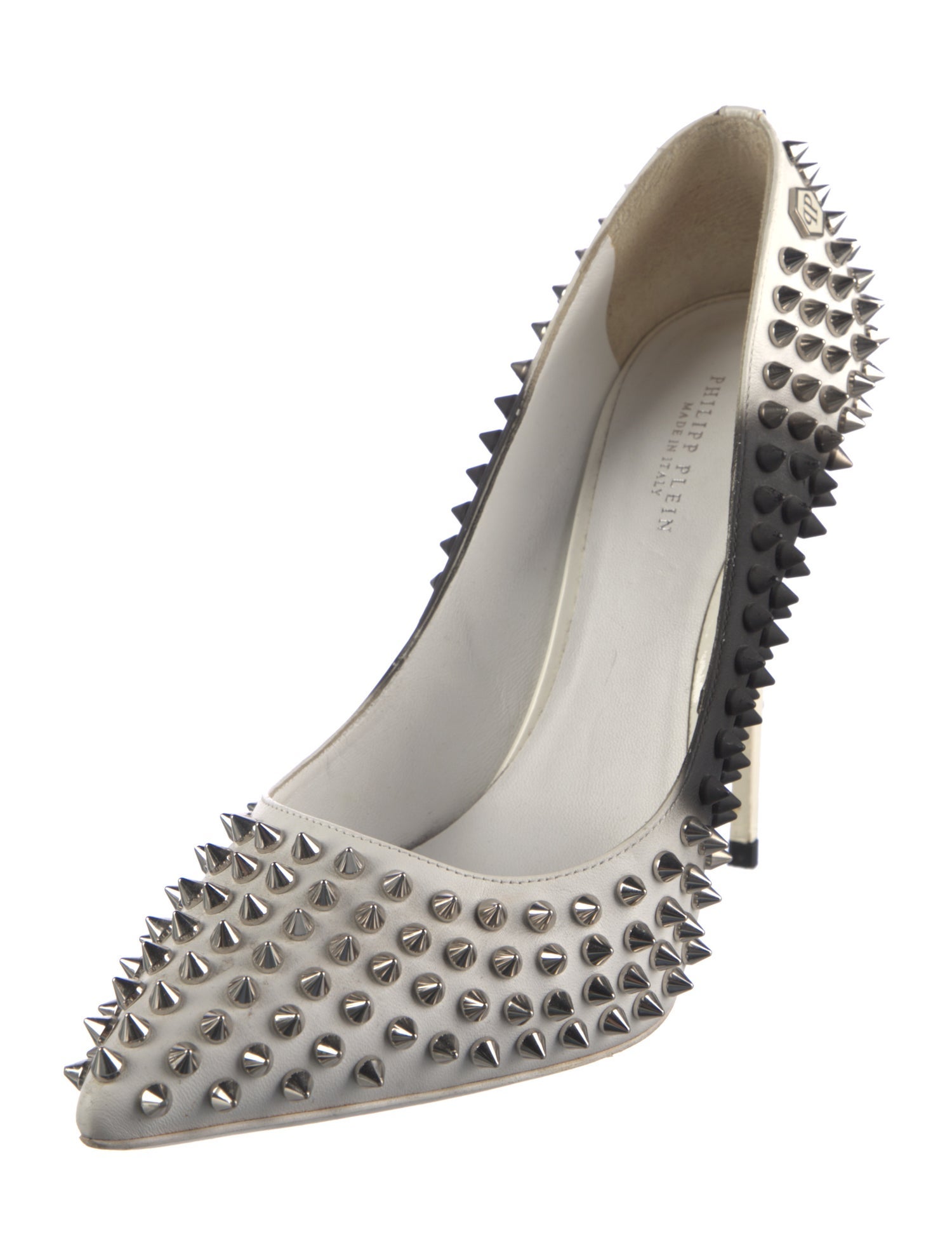 Philipp Plein Leather Studded Accents Pumps