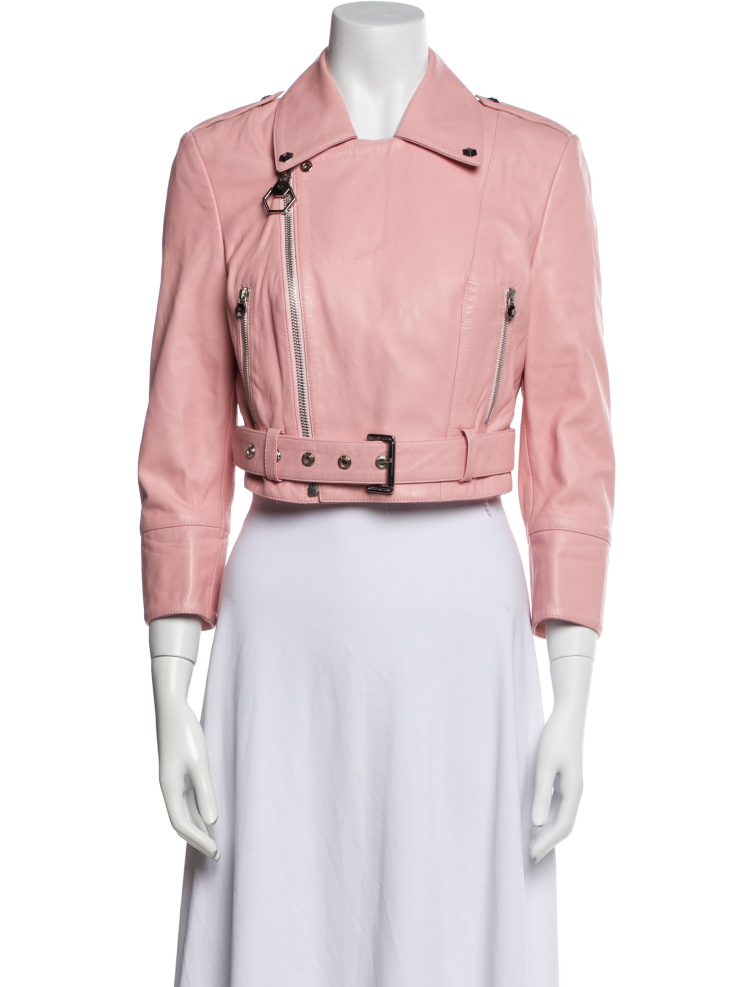 Philipp Plein Lamb Leather Biker Jacket