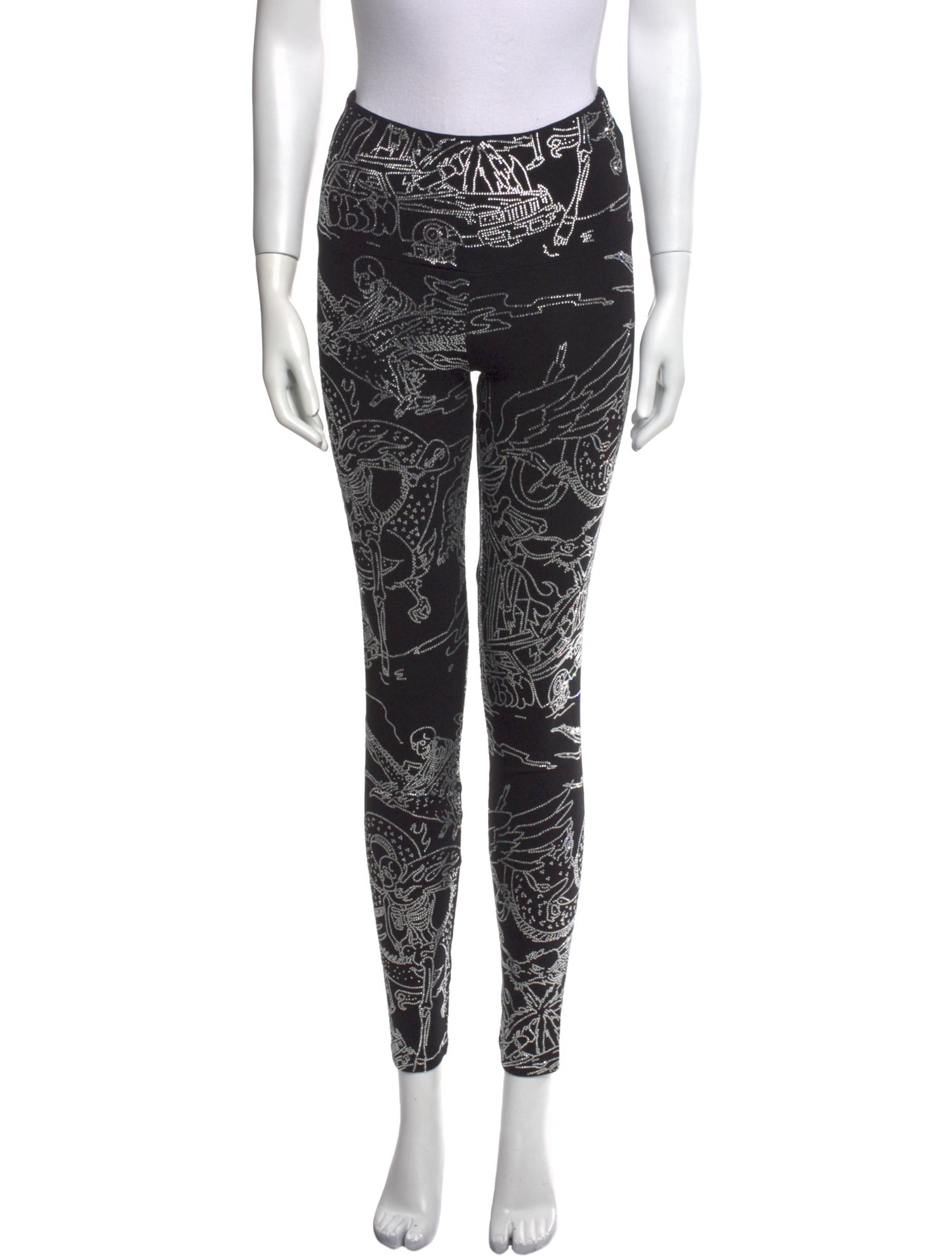 Philipp Plein Stone Skeleton Tattoo Skinny Leg Pants