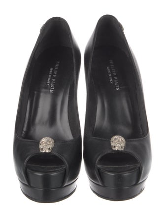 Philipp Plein Skull Leather Pumps
