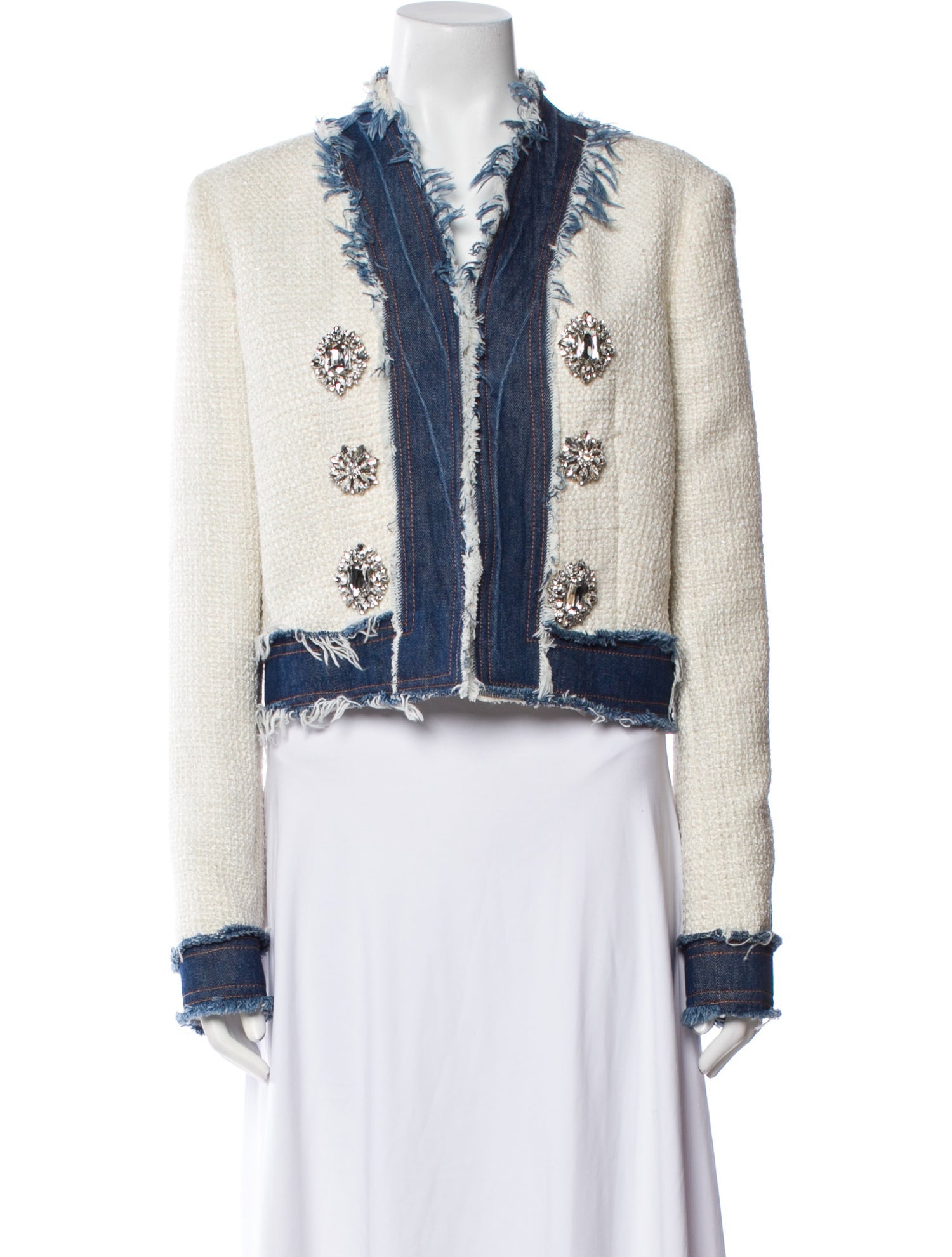 Philipp Plein Colorblock Pattern Denim Jacket w/ Tags