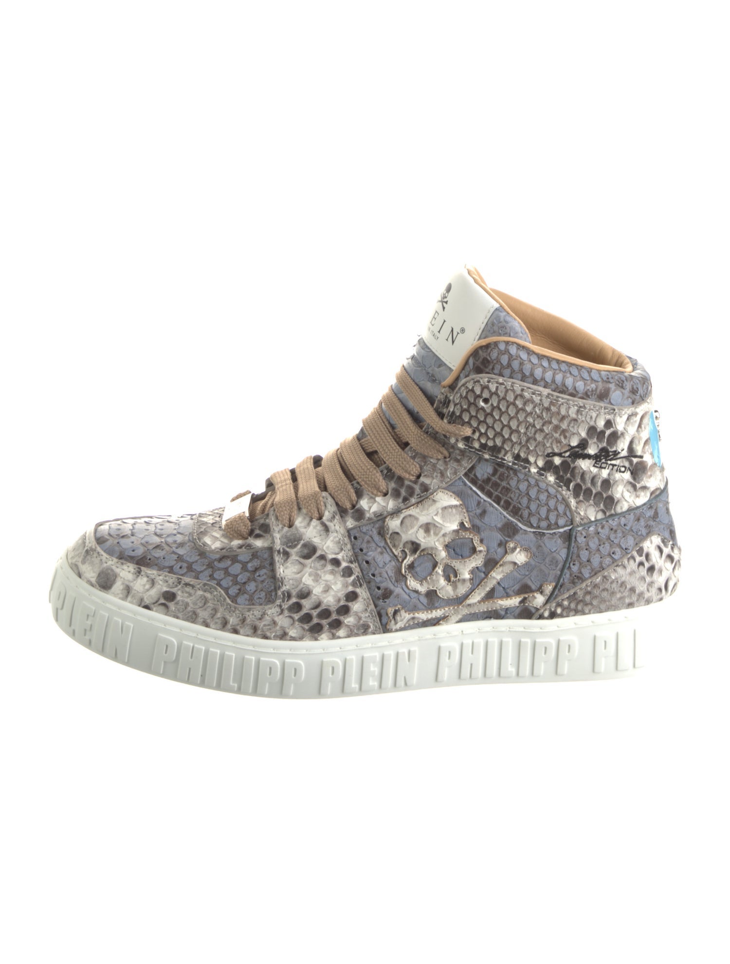 Philipp Plein Leather Animal Print Sneakers w/ Tags