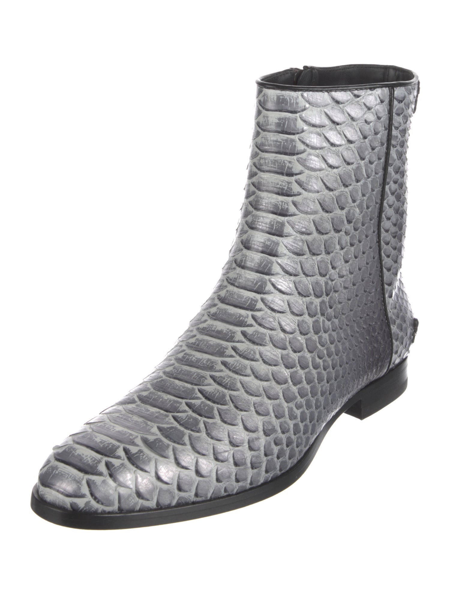 Philipp Plein Embossed Leather Boots w/ Tags