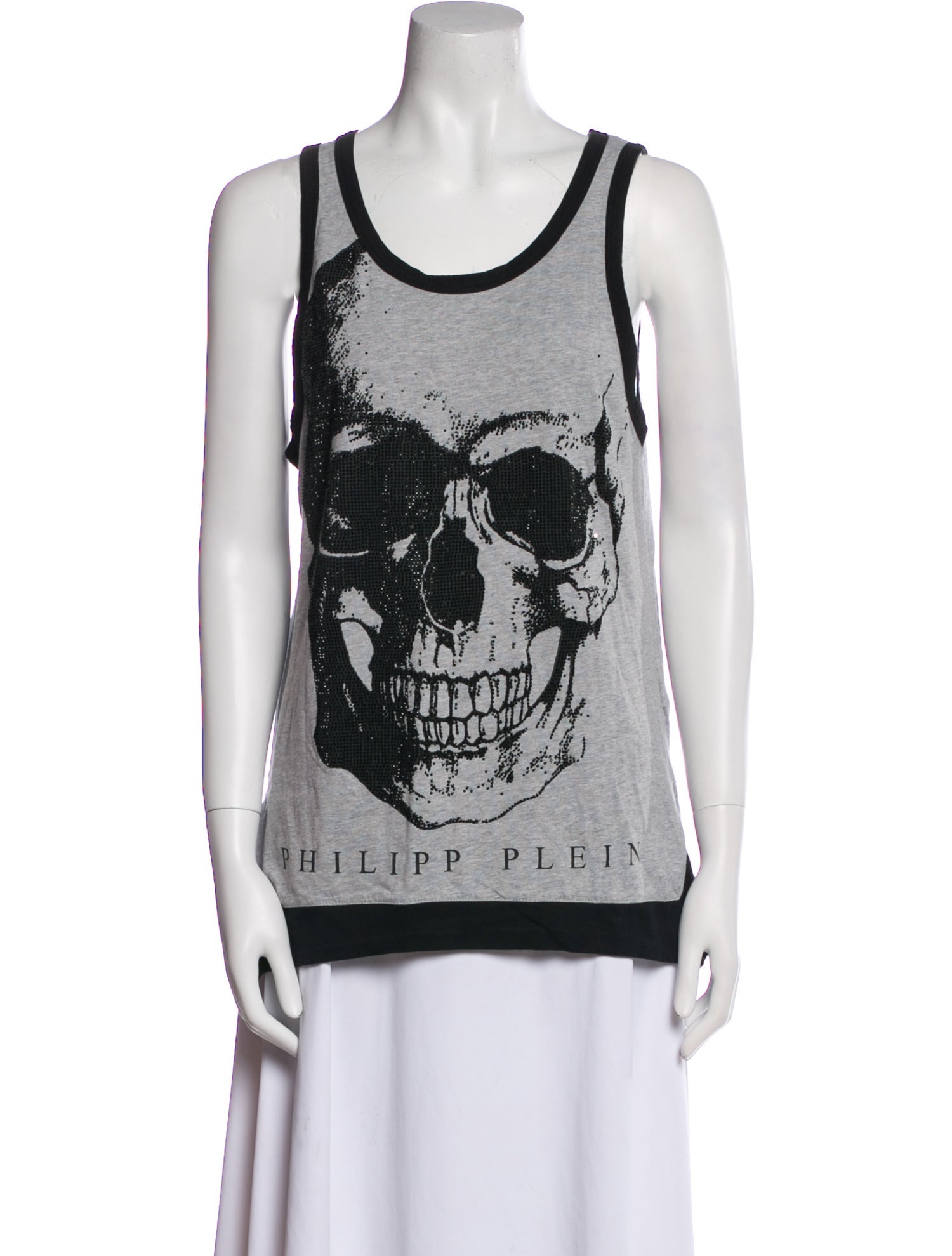 Philipp Plein Graphic Print Scoop Neck Top