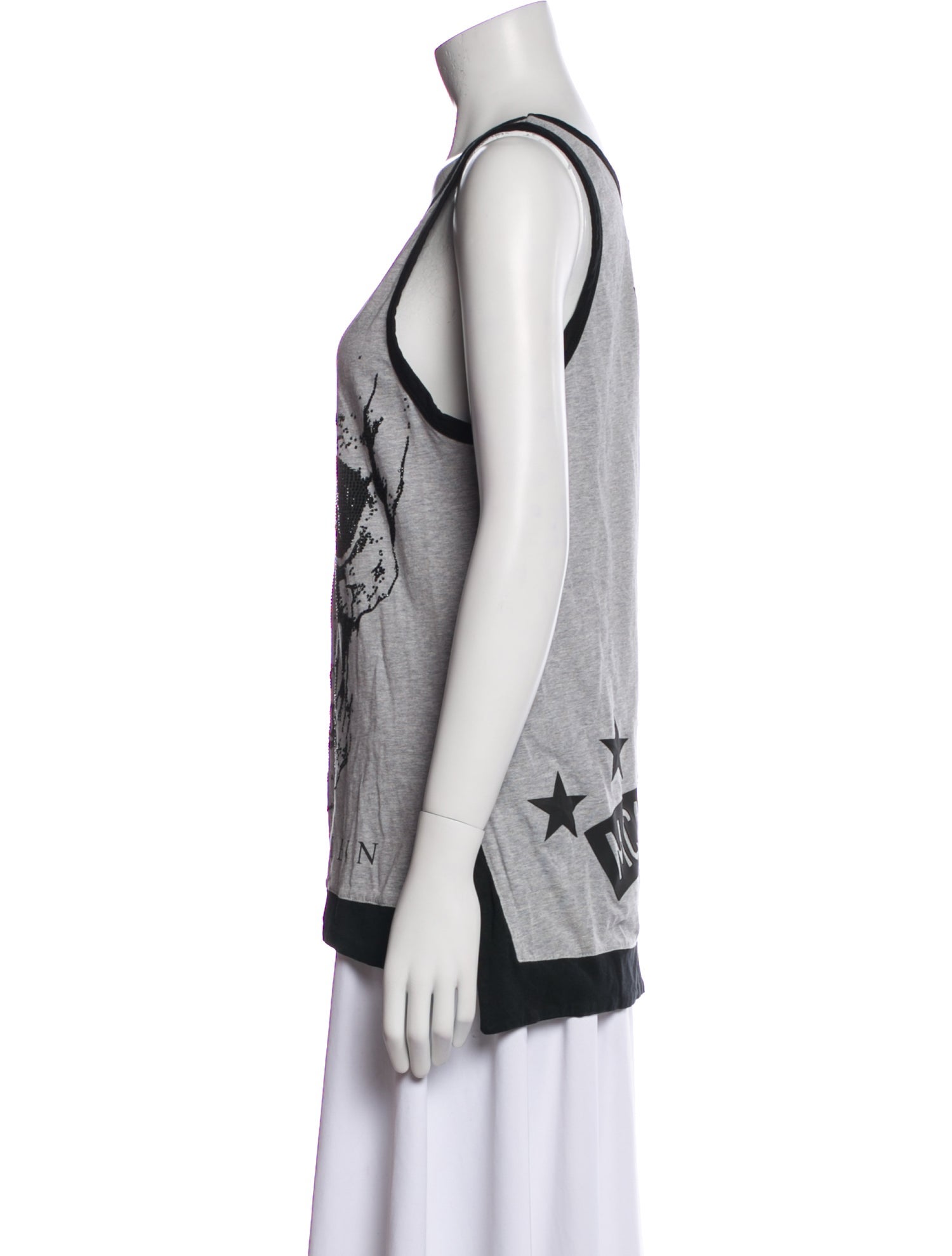 Philipp Plein Graphic Print Scoop Neck Top