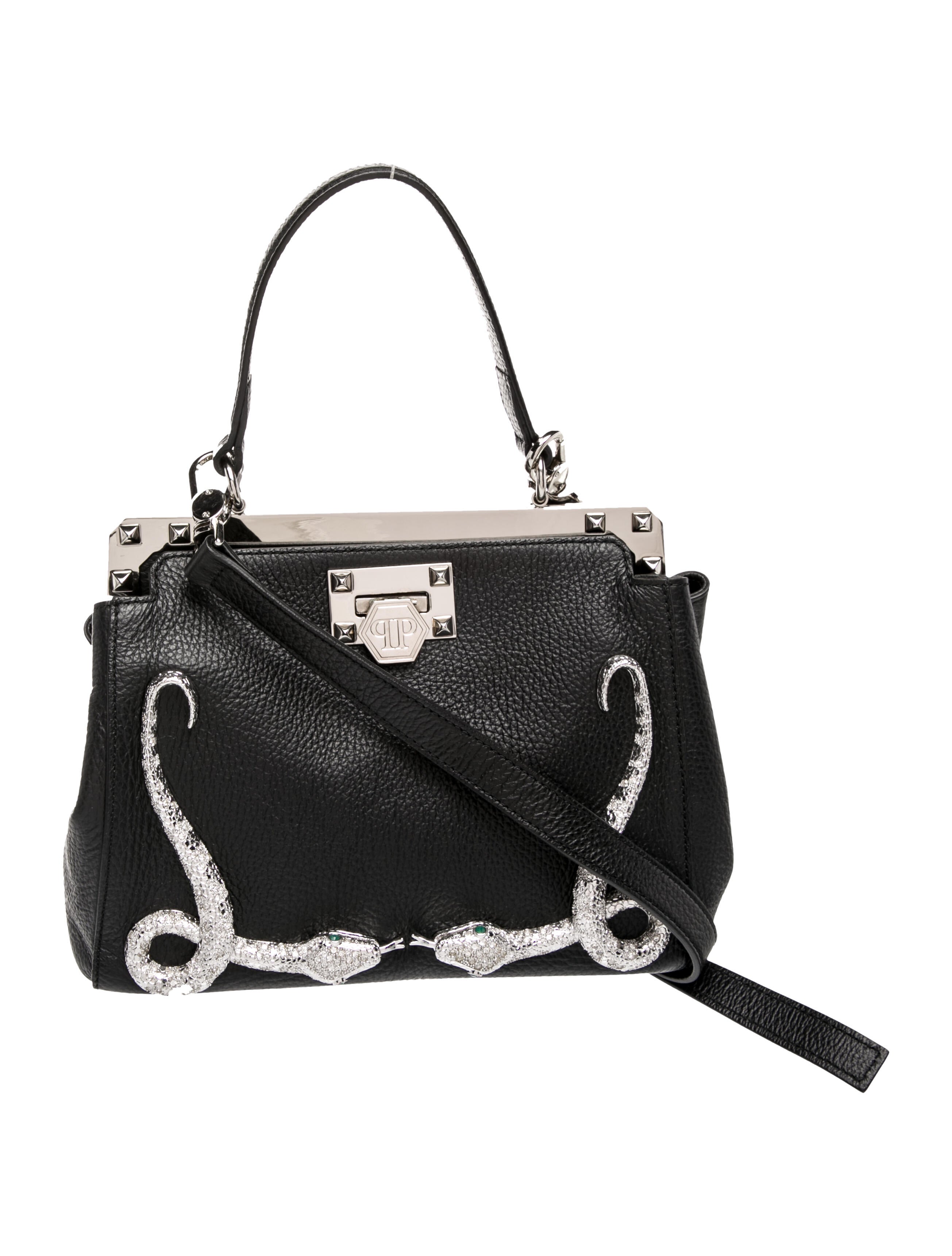 Philipp Plein Leather Top Handle Bag