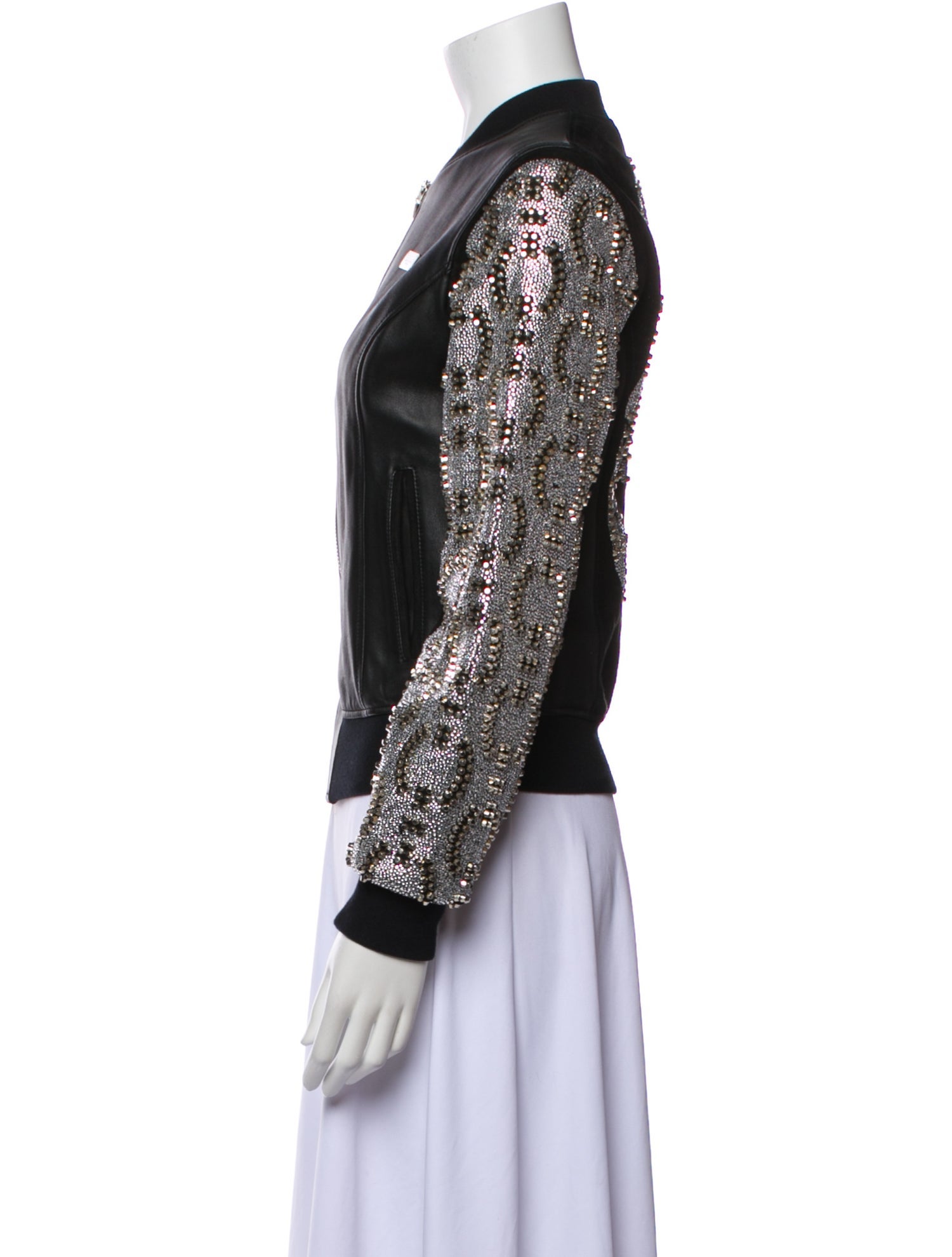 Philipp Plein Leather Bomber Jacket