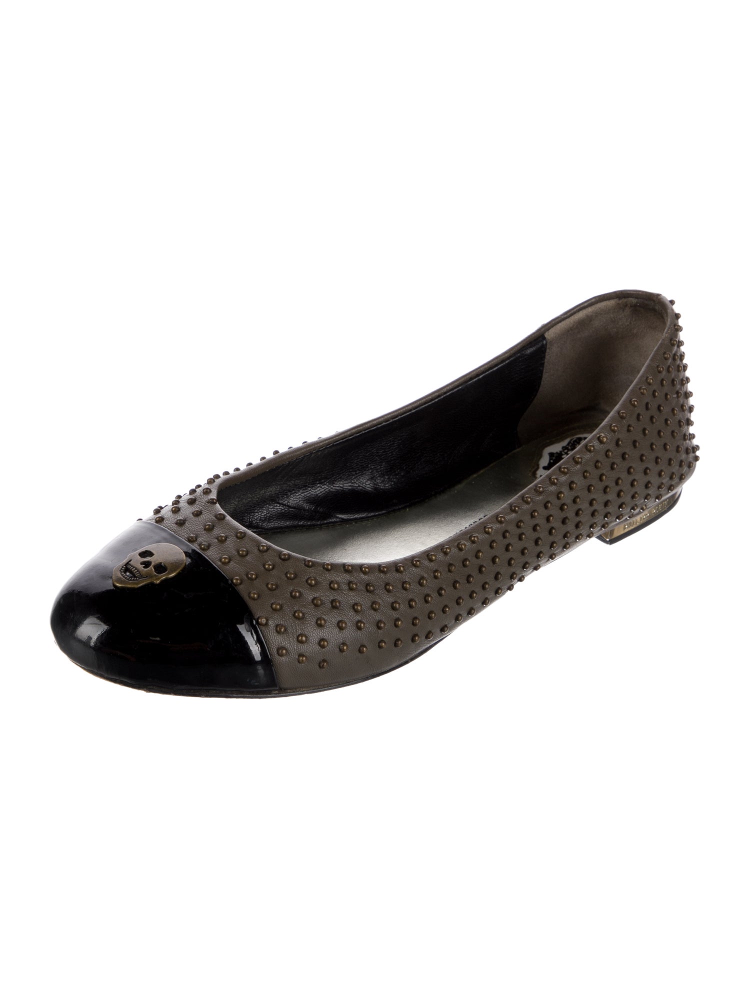 Philipp Plein Leather Studded Accents Flats