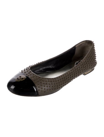 Philipp Plein Leather Studded Accents Flats