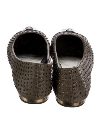 Philipp Plein Leather Studded Accents Flats