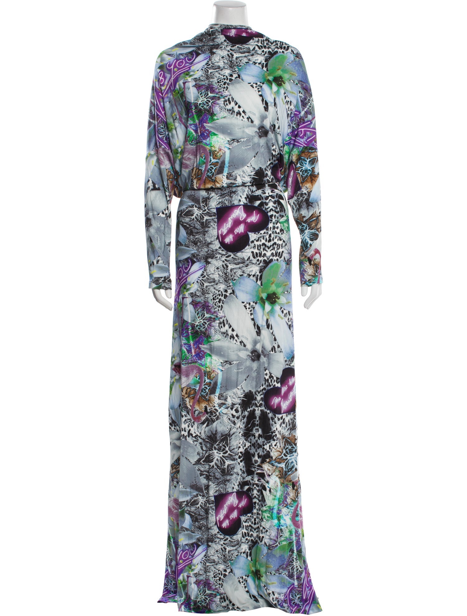 Philipp Plein Floral Print Long Dress