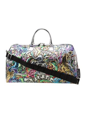Philipp Plein Patent Leather Weekender Bag