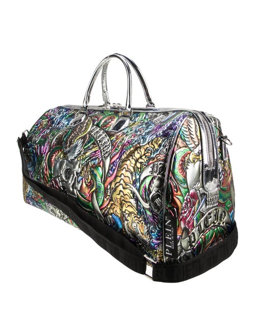 Philipp Plein Patent Leather Weekender Bag