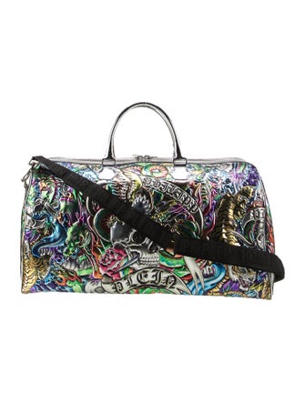 Philipp Plein Patent Leather Weekender Bag