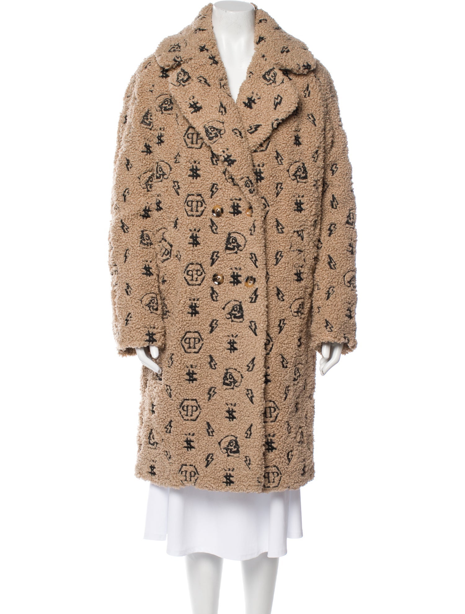 Philipp Plein Printed Faux Fur Coat