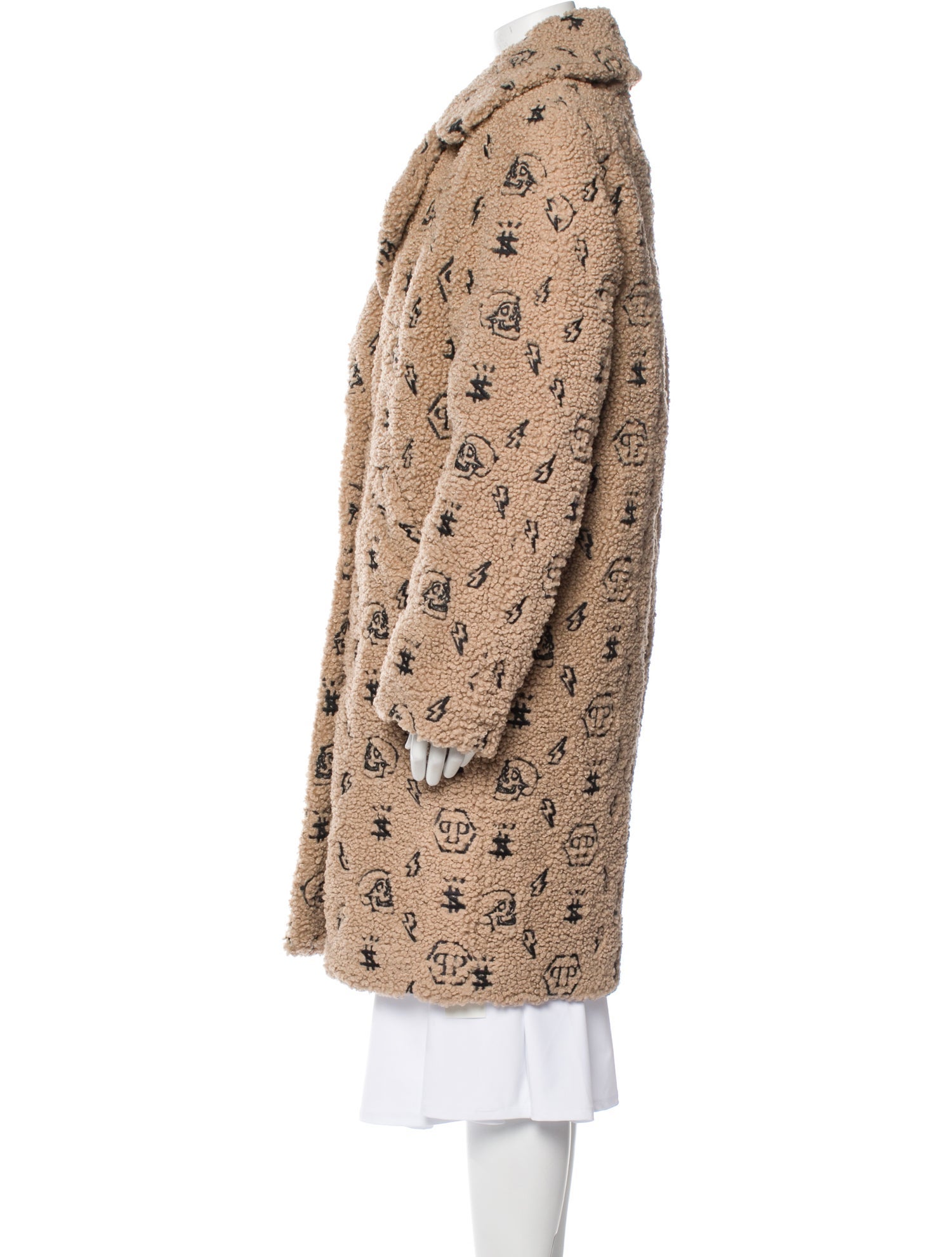 Philipp Plein Printed Faux Fur Coat