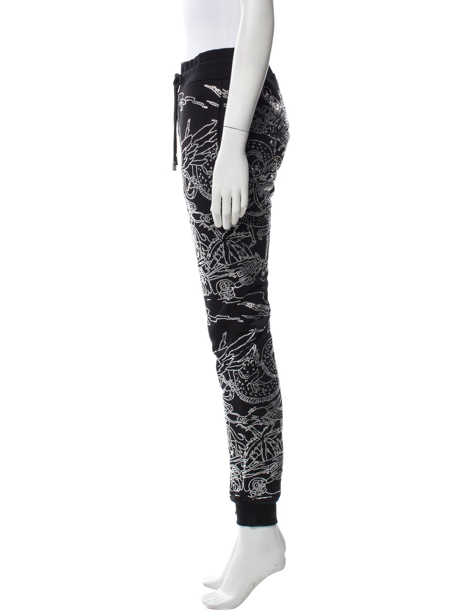 Philipp Plein Printed Crystal Embellishments Sweatpants w/ Tags