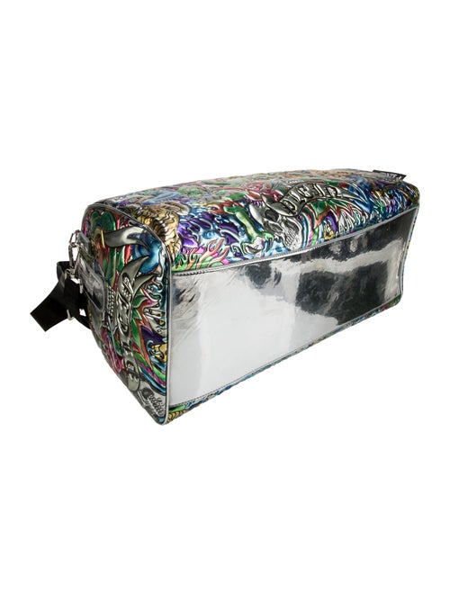 Philipp Plein Embossed Leather Weekender Bag